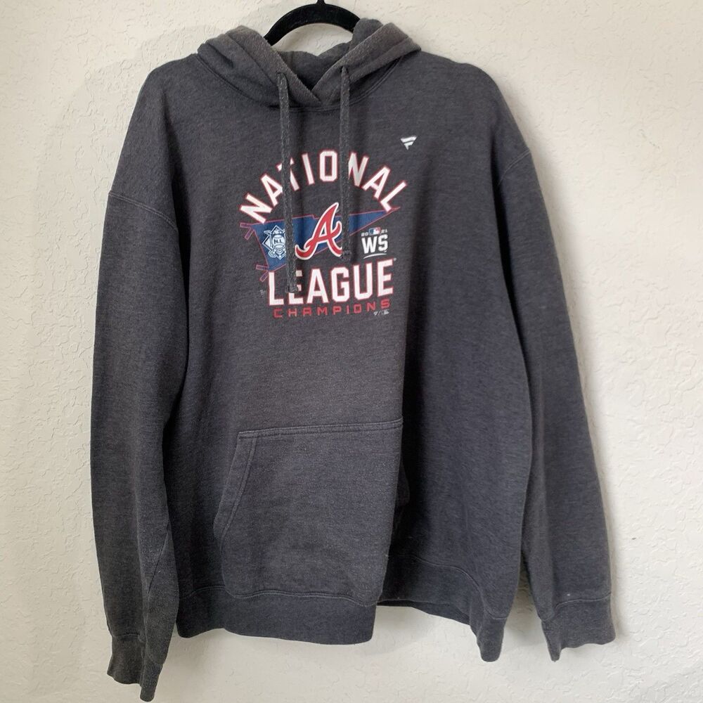 Fanatics Atlanta‎ Braves Hoodie Sweatshirt XL* Gray MLB National League Champion